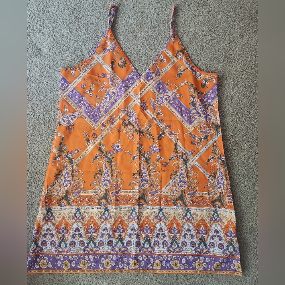 SHEIN Multicolor Paisley Slip Dress